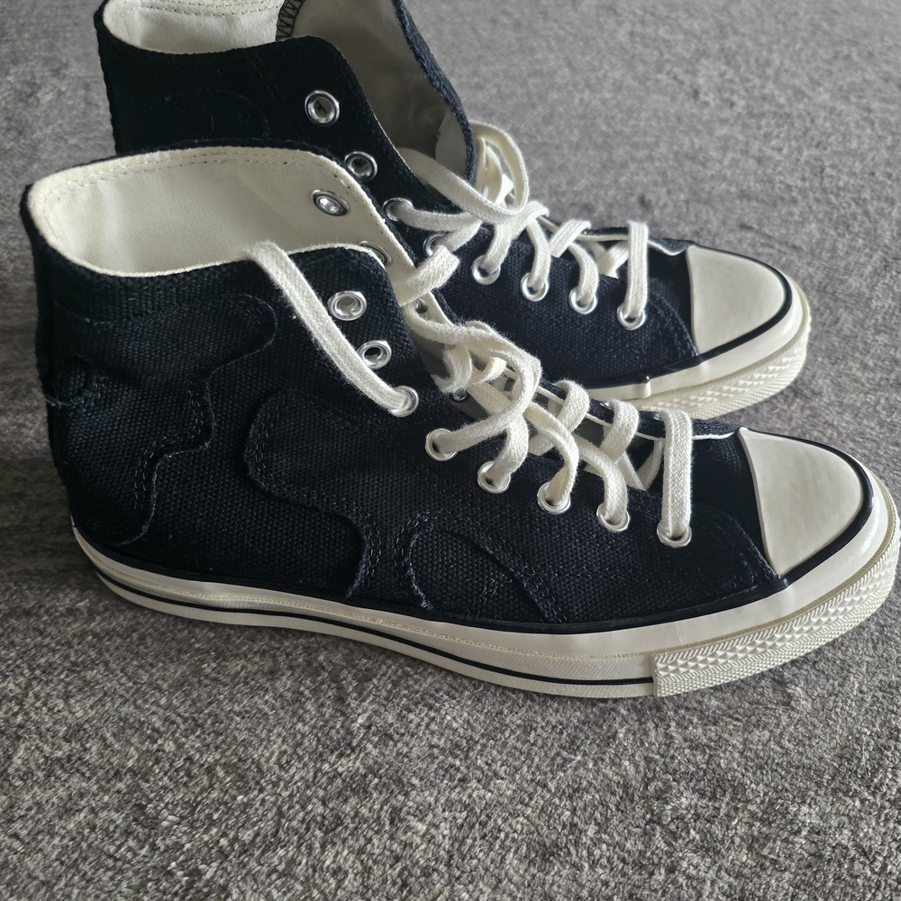 High-Top Black Canvas Sneakers